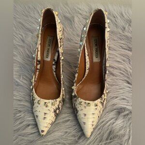 Steve Madden Snakeskin Studded Heels